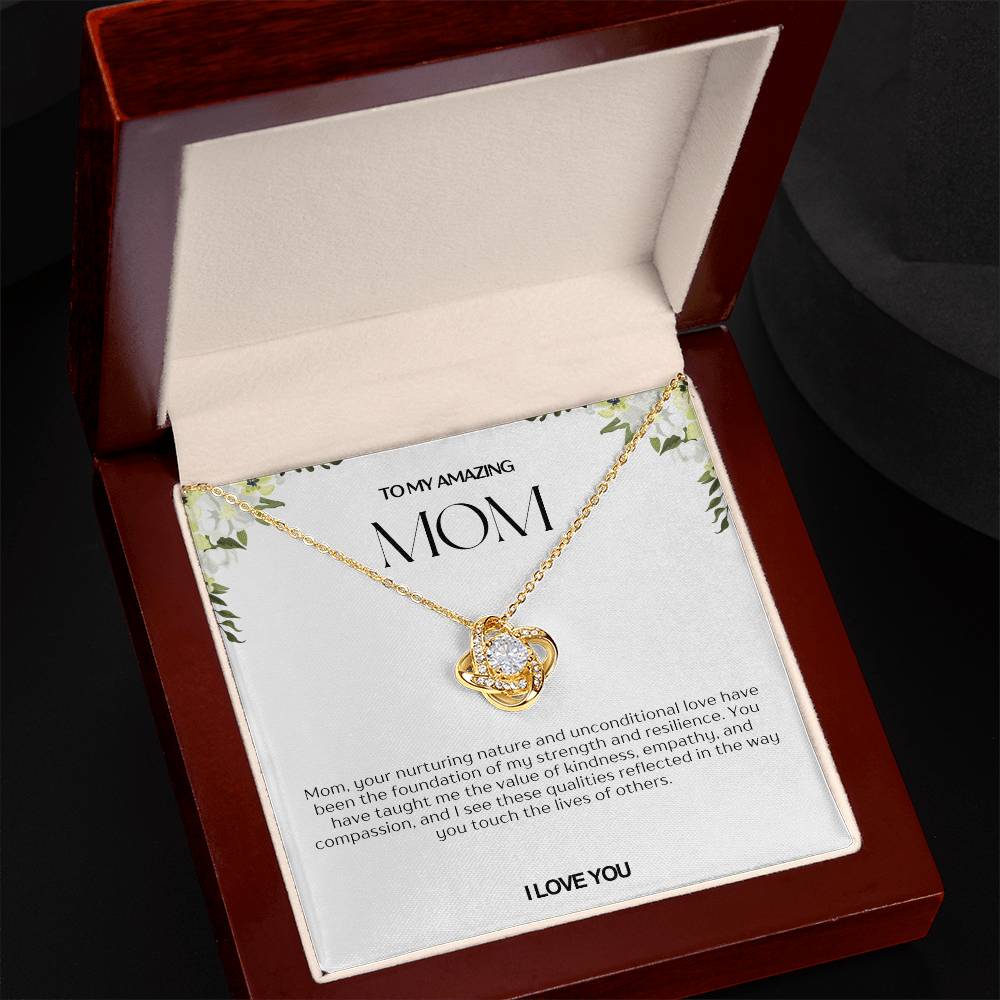 To My Amazing Mom Love Knot Necklace