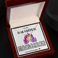 Daughter Bright Pink And Purple Castle Love Knot Necklace