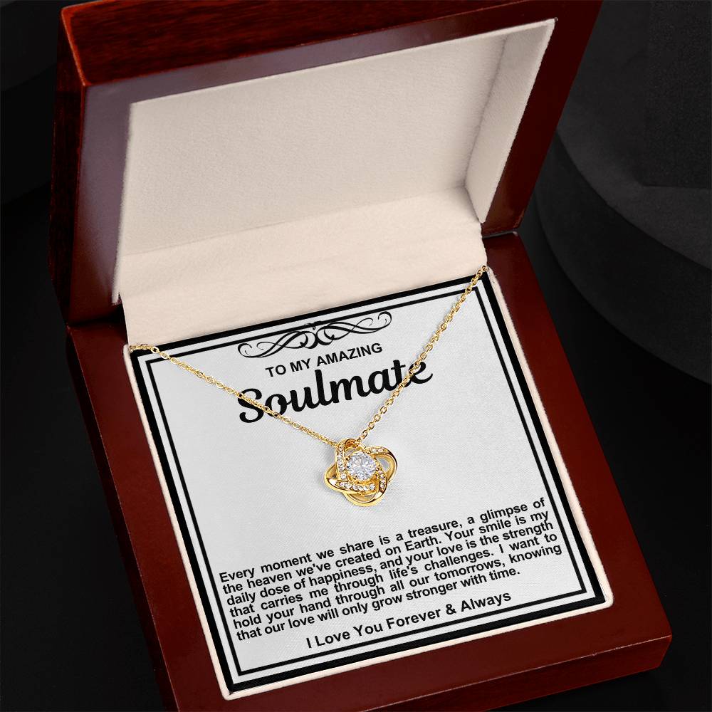 Soulmate Love Knot Necklace- Your Smile Is My Daily Dose Of Happiness