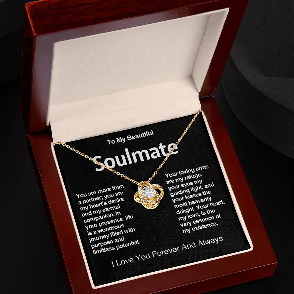 To My Beautiful Soulmate Love Knot Necklace