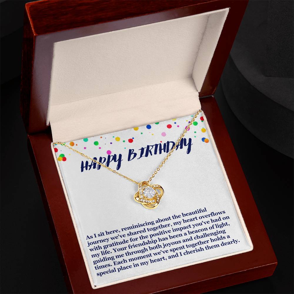 Happy Birthday Love Knot Necklace