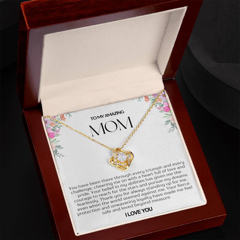 To My Amazing Mom Love Knot Necklace