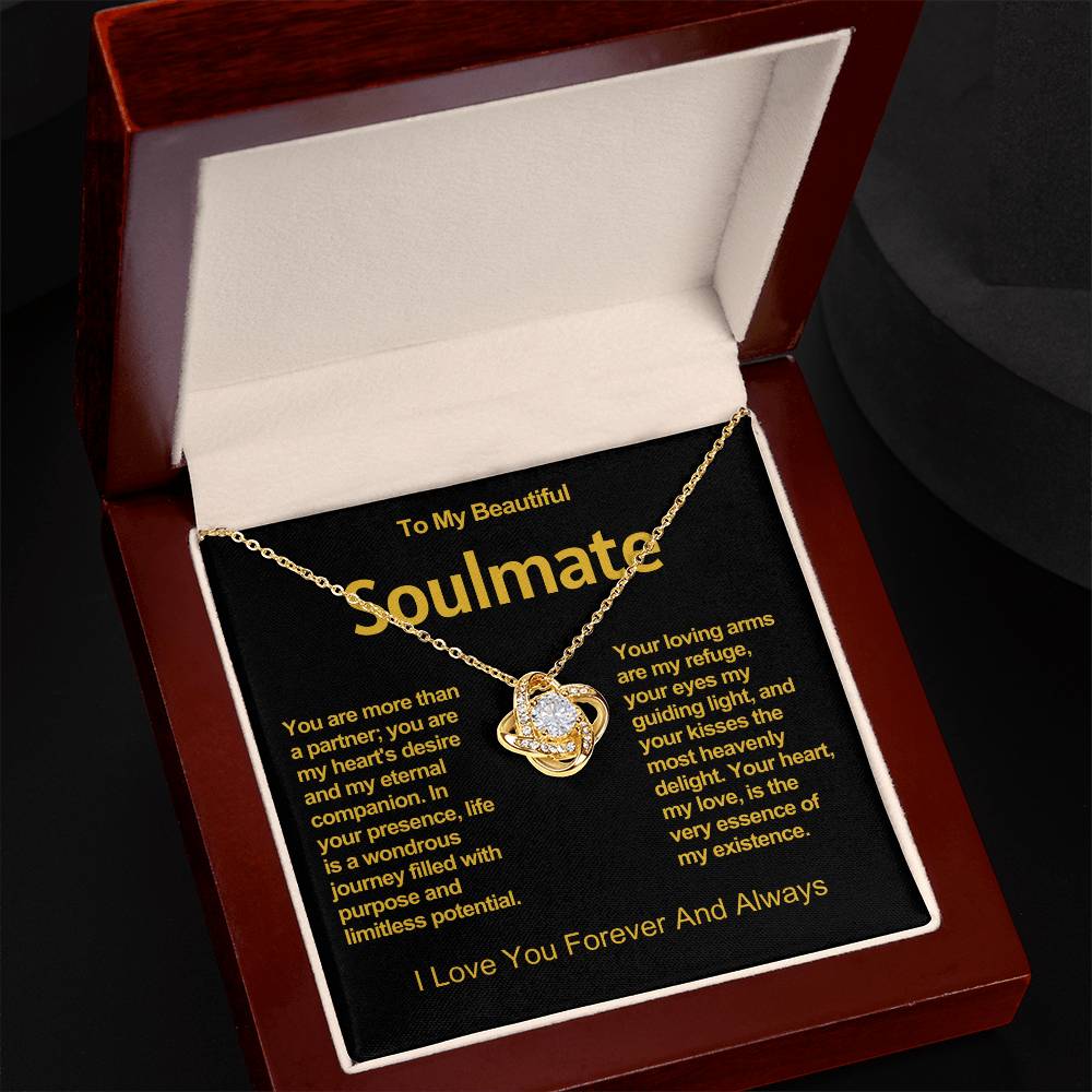 To My Beautiful Soulmate Love Knot Necklace