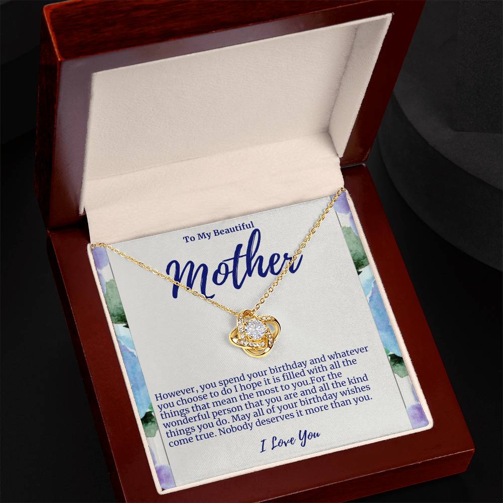 Mother Love Knot Birthday Necklace