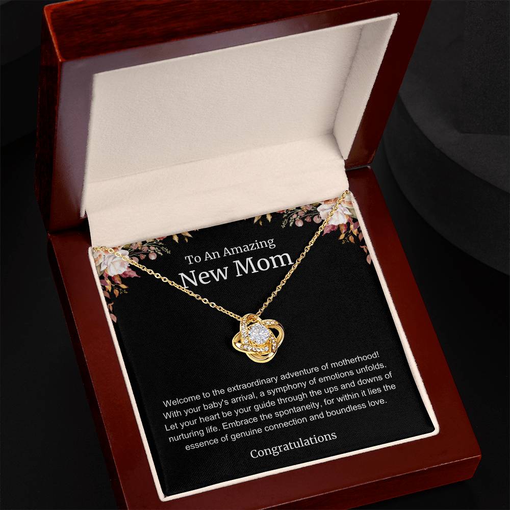 To An Amazing New Mom Love Knot Necklace