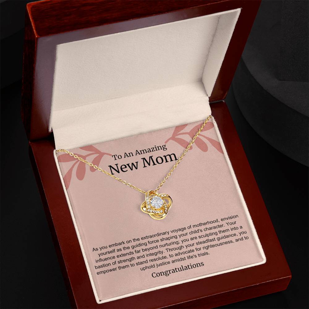 To An Amazing New Mom Love Knot Necklace