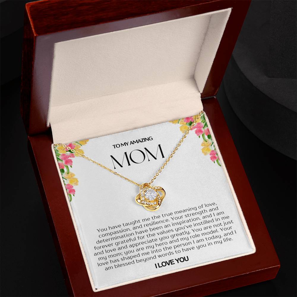 To My Amazing Mom Love Knot Necklace