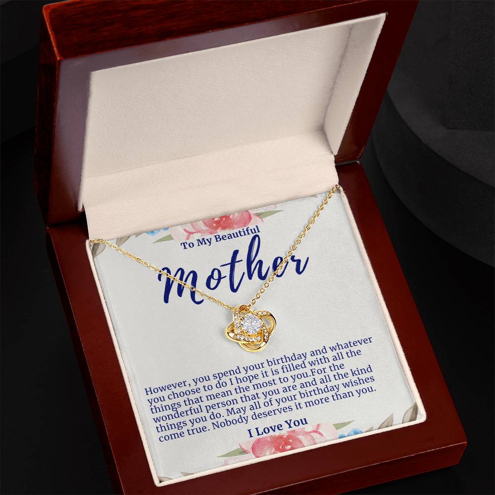 Mother Love Knot Birthday Necklace