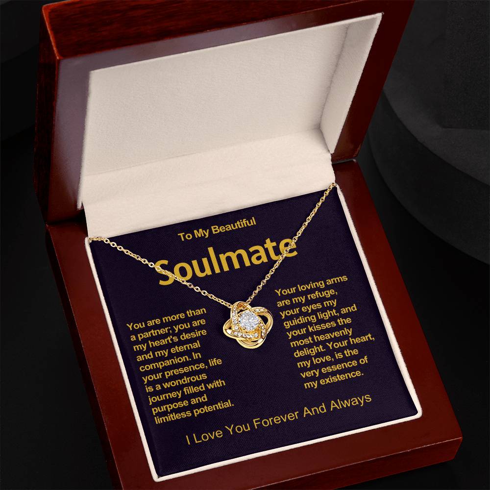 To My Beautiful Soulmate Love Knot Necklace