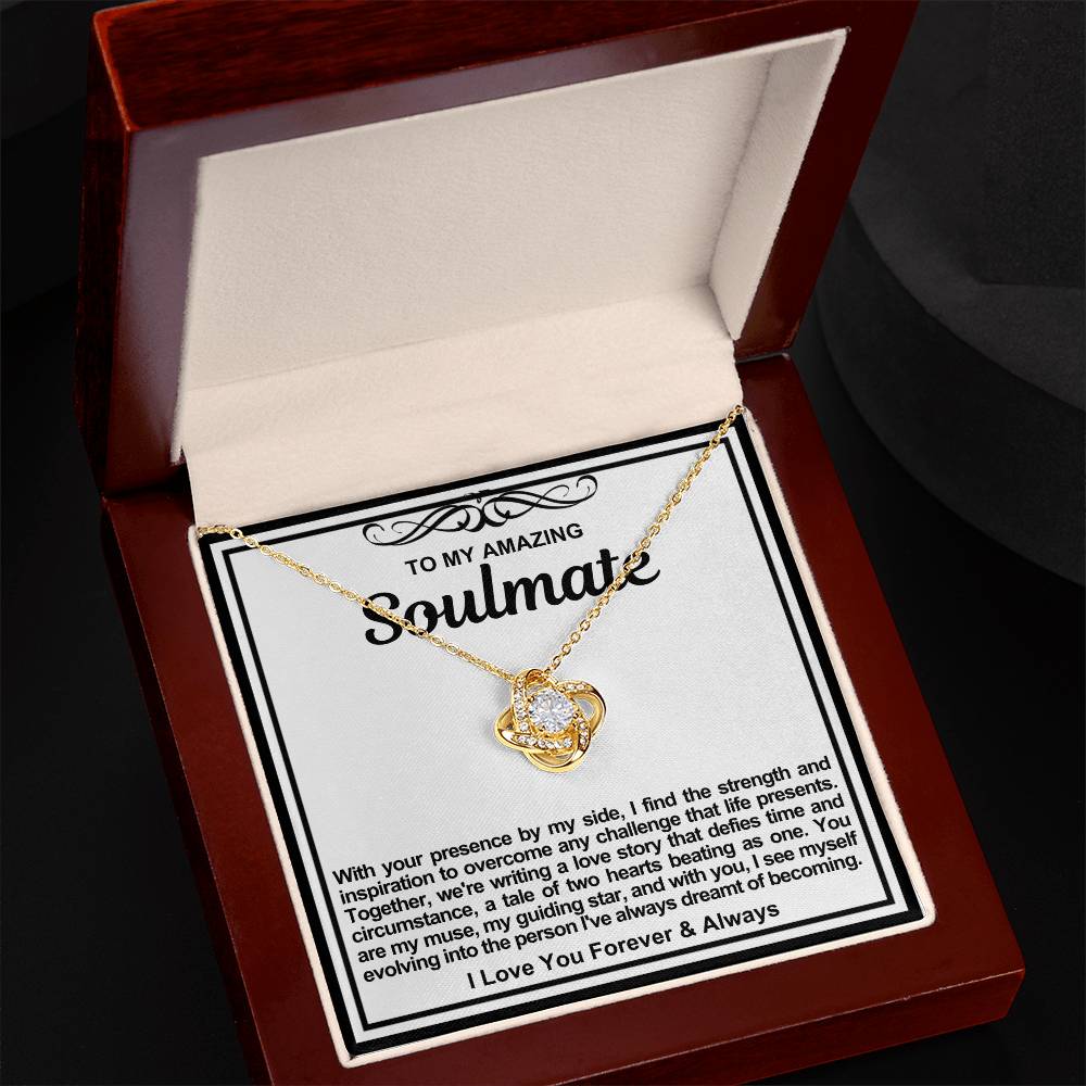 Soulmate Love Knot Necklace- Together We Are Writing A Love Story