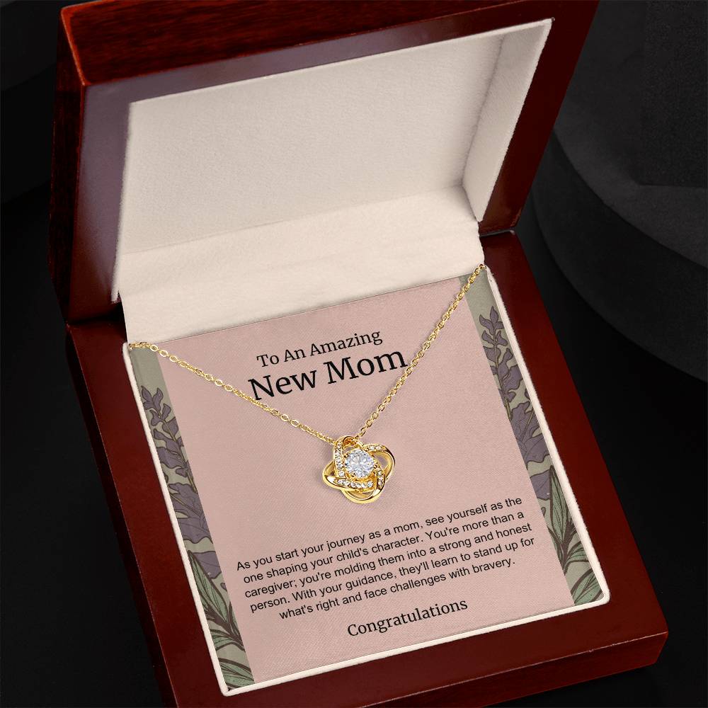 To An Amazing New Mom Love Knot Necklace