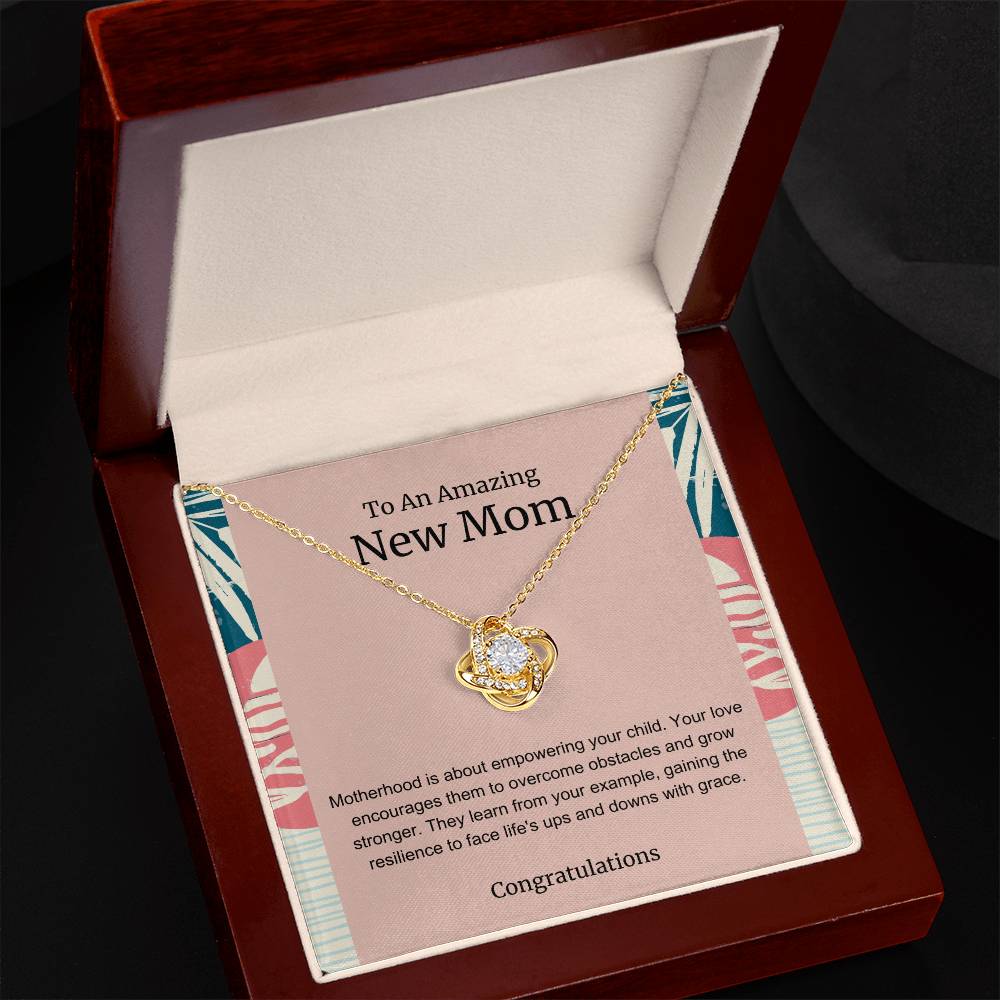 To An Amazing New Mom Love Knot Necklace