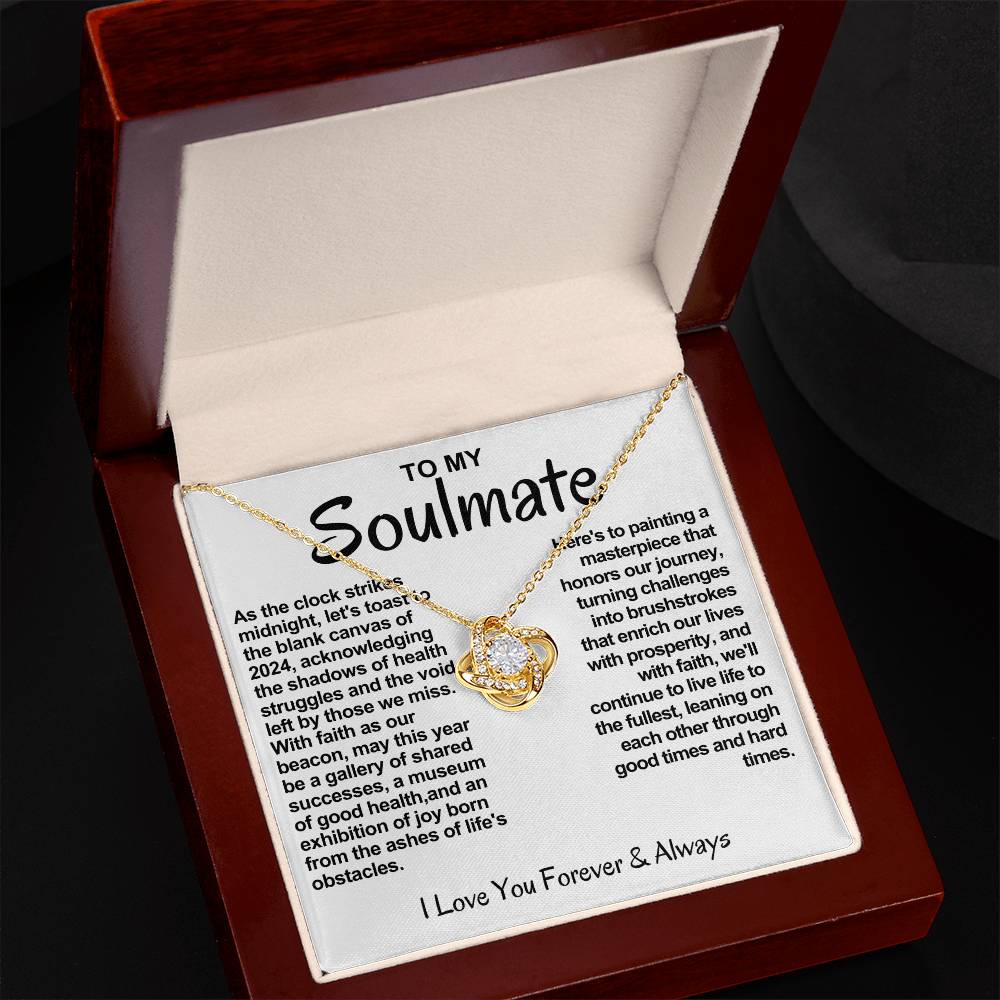 Soulmate Love Knot Necklace- With Faith As Our Beacon