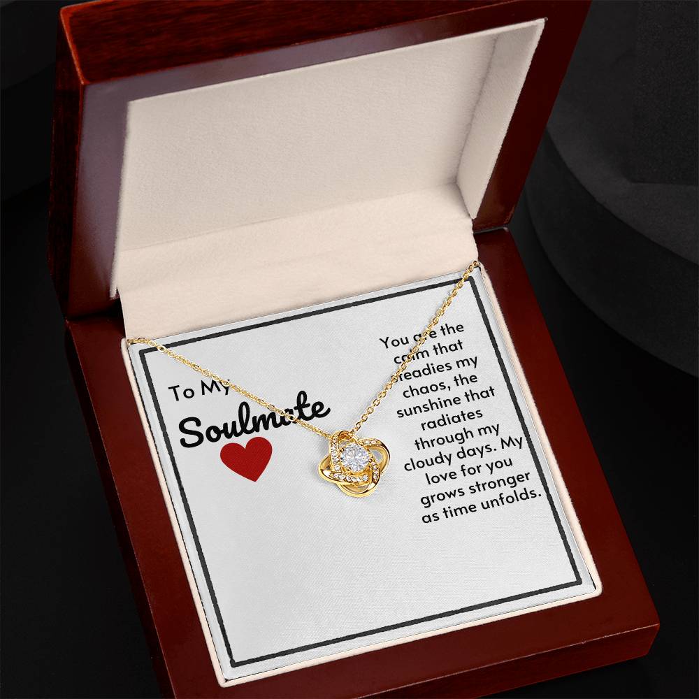 Soulmate Love Knot Necklace- My Love For You Grows Stronger