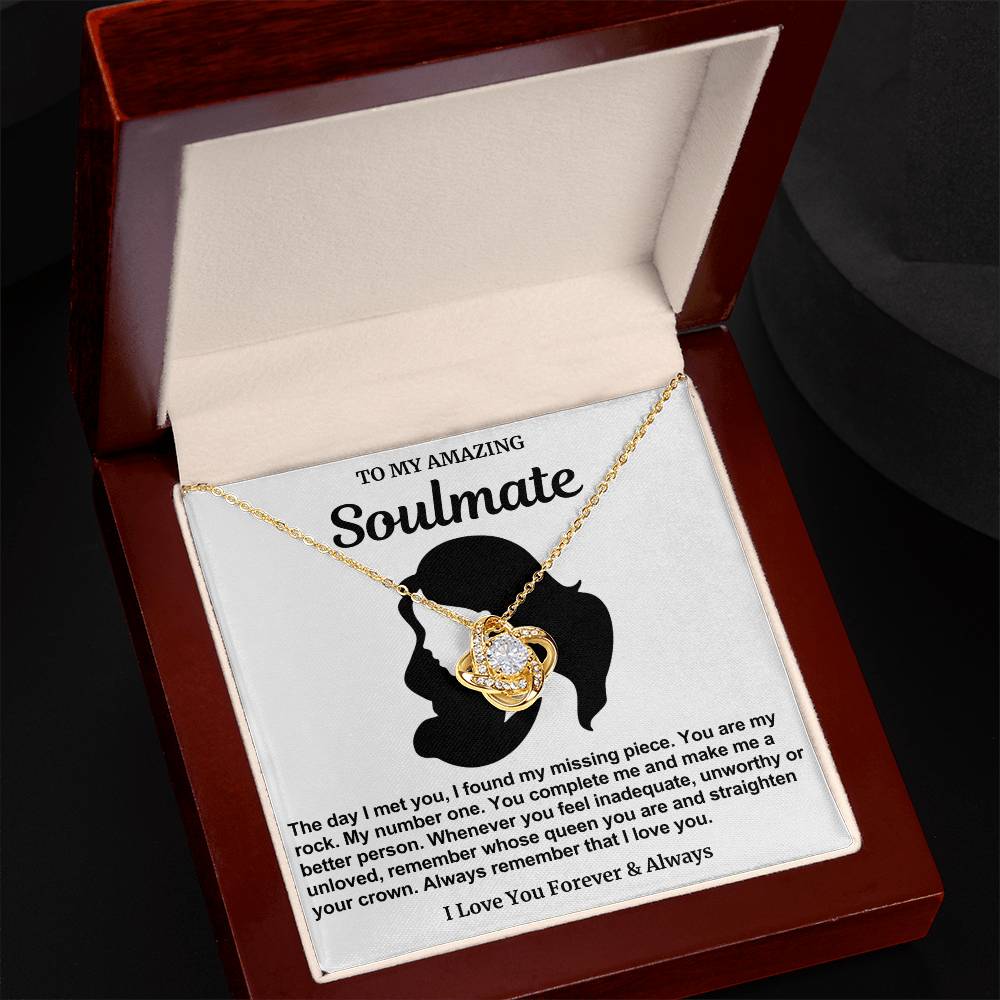 Soulmate Straighten Your Crown Love Knot Necklace