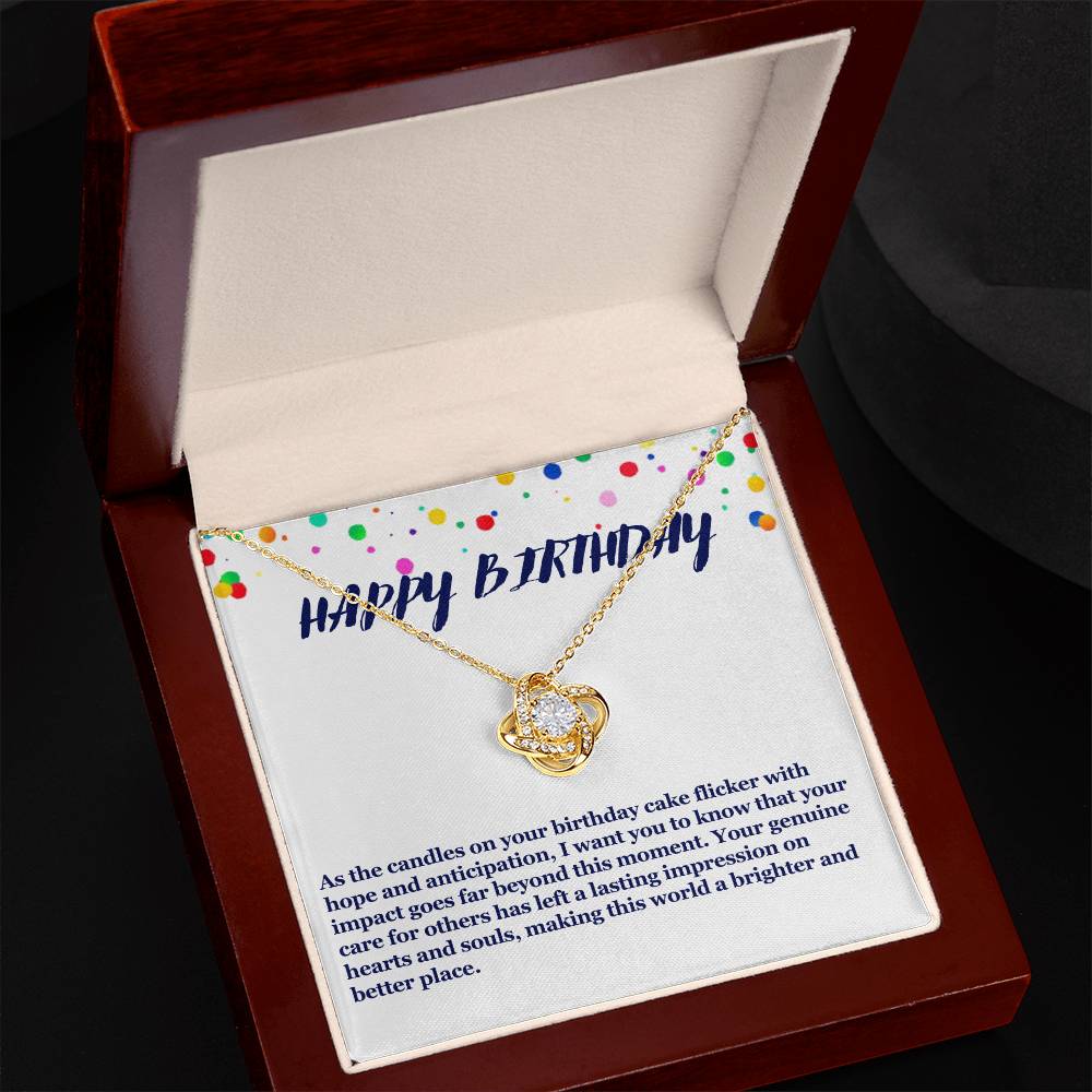 Happy Birthday Love Knot Necklace