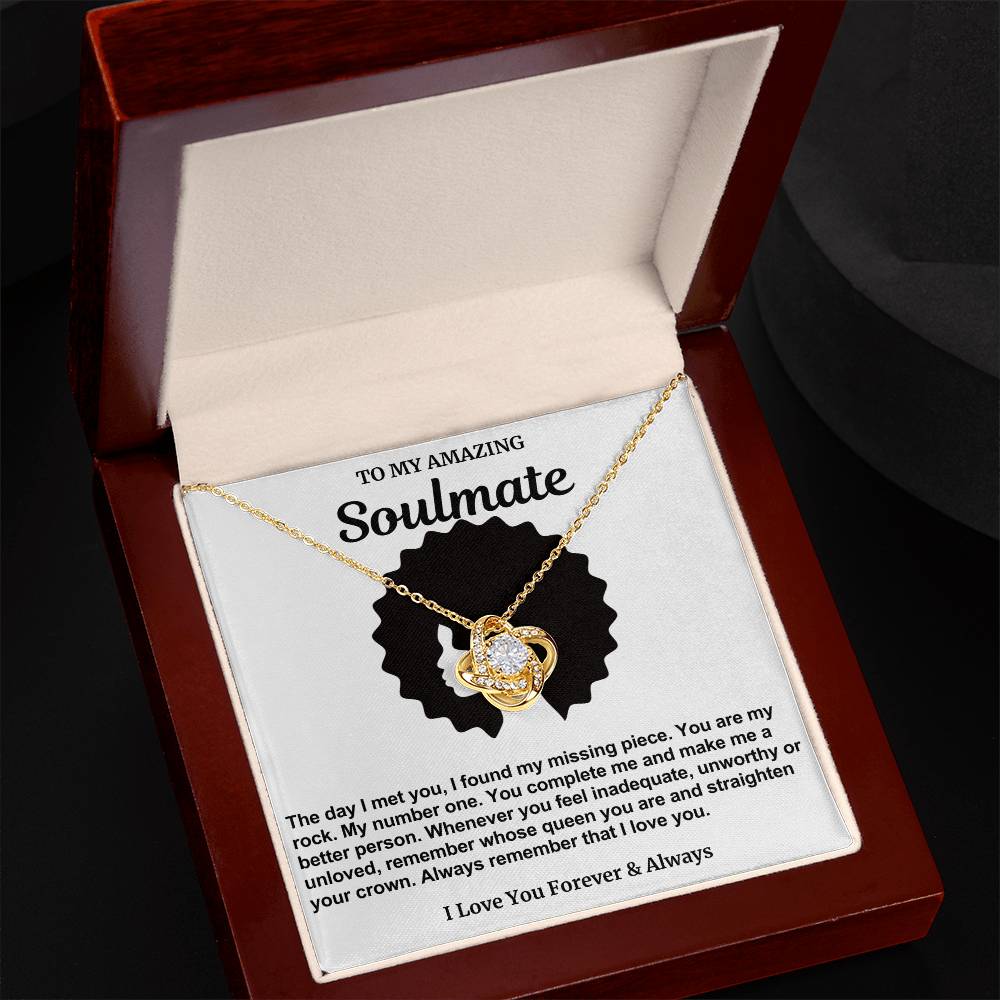 Soulmate Straighten Your Crown Love Knot Necklace