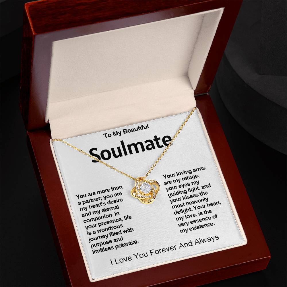 To My Beautiful Soulmate Love Knot Necklace