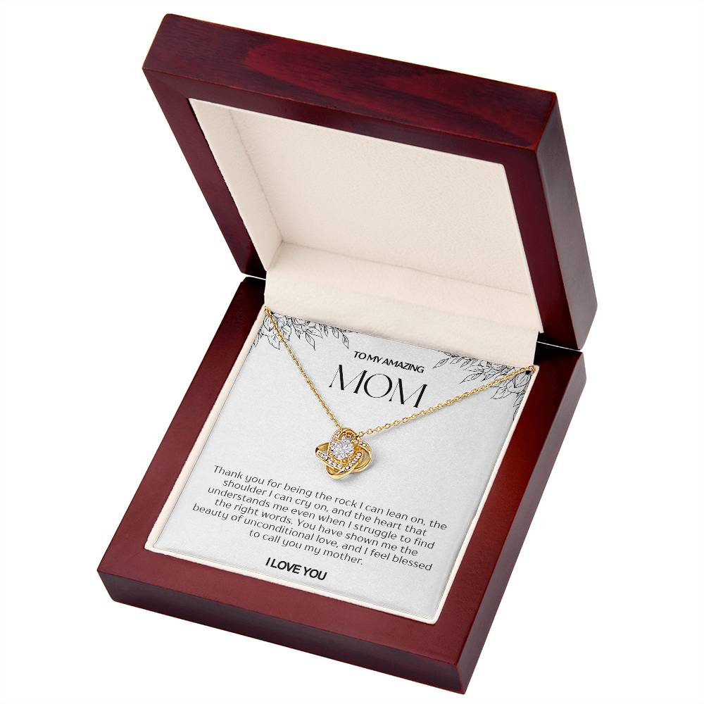 To My Amazing Mom Love Knot Necklace