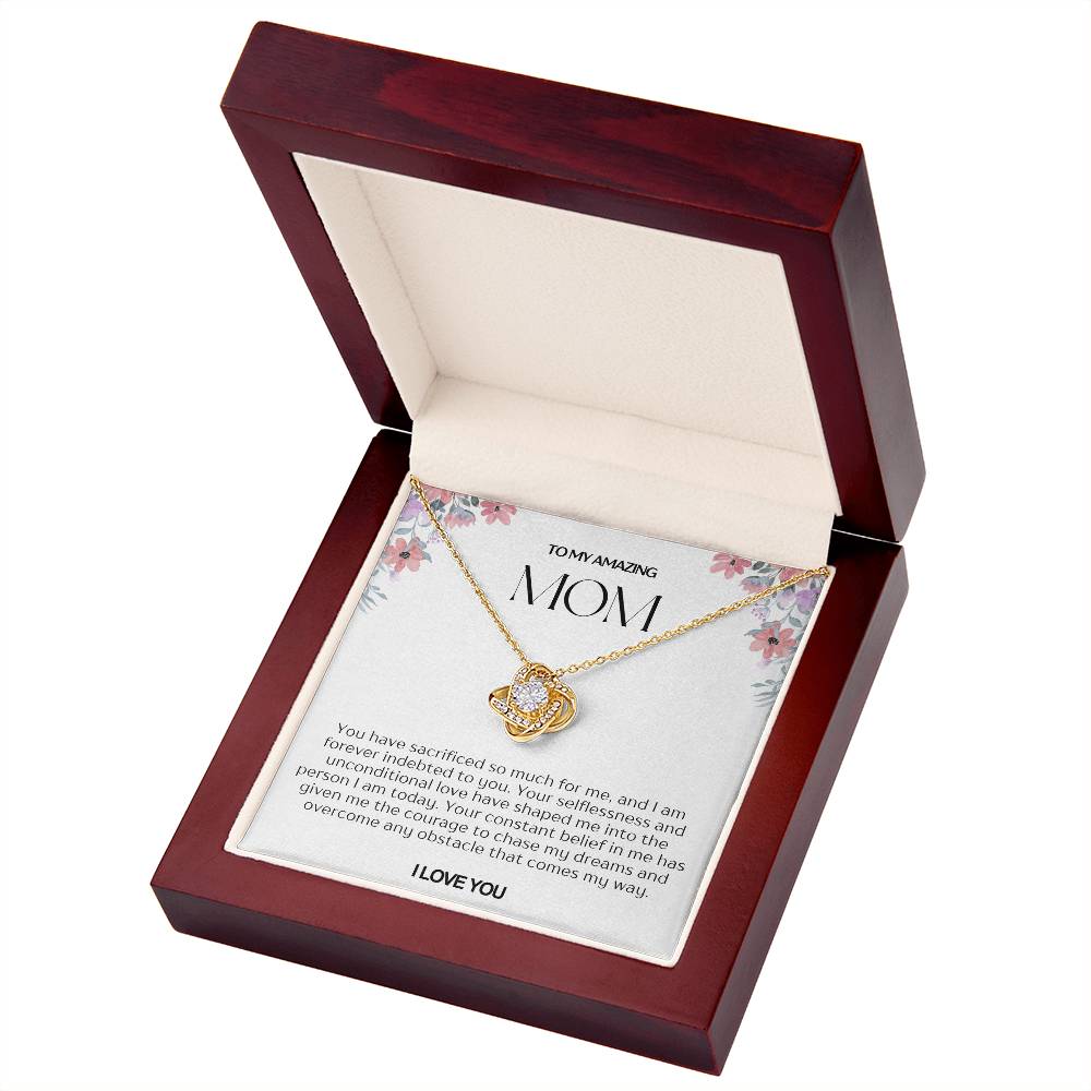 To My Amazing Mom Love Knot Necklace