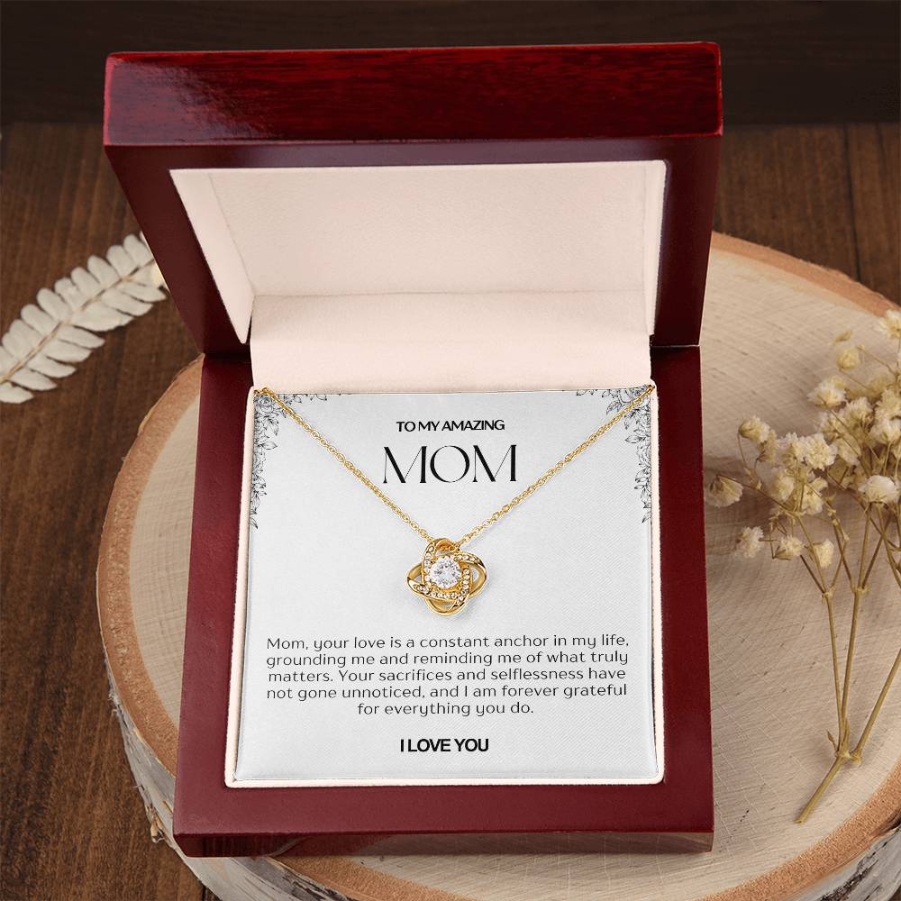 To My Amazing Mom Love Knot Necklace