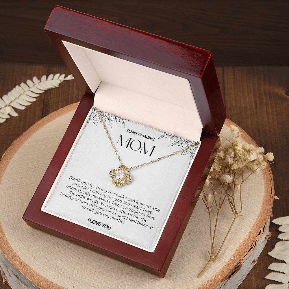 To My Amazing Mom Love Knot Necklace