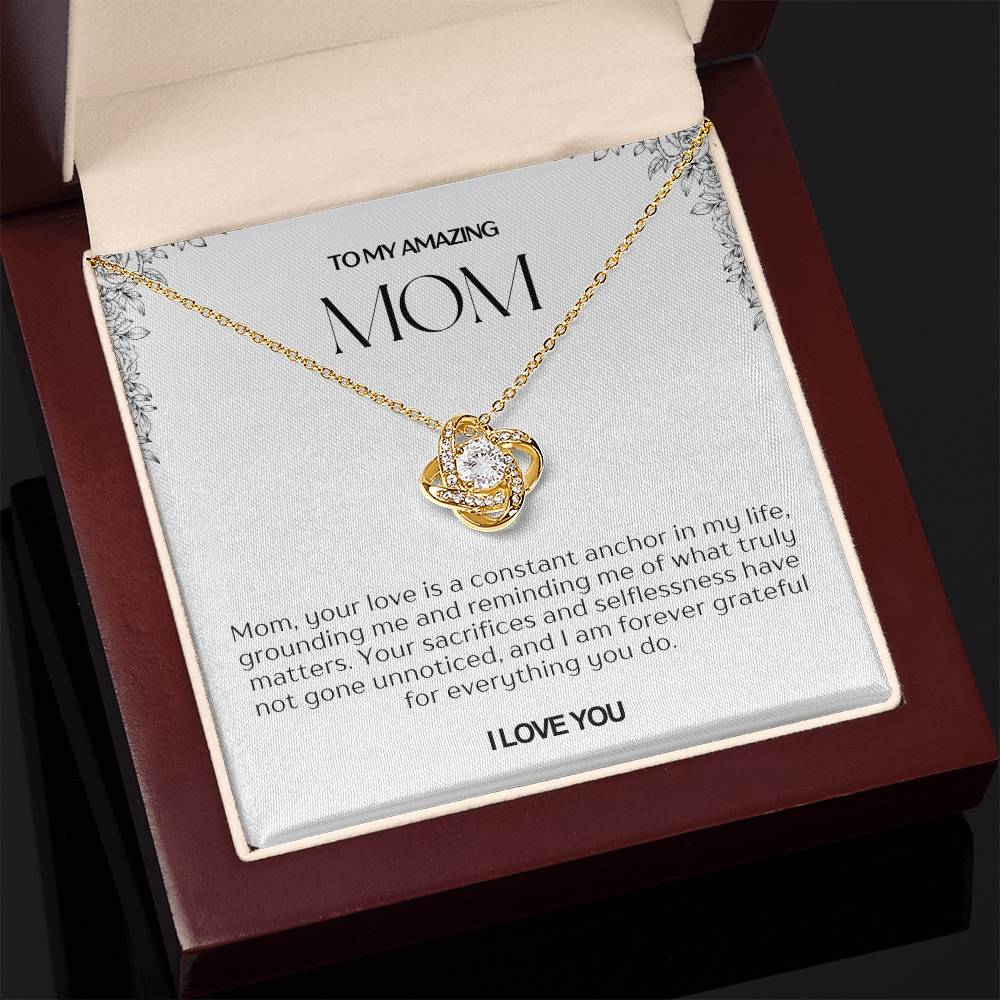 To My Amazing Mom Love Knot Necklace