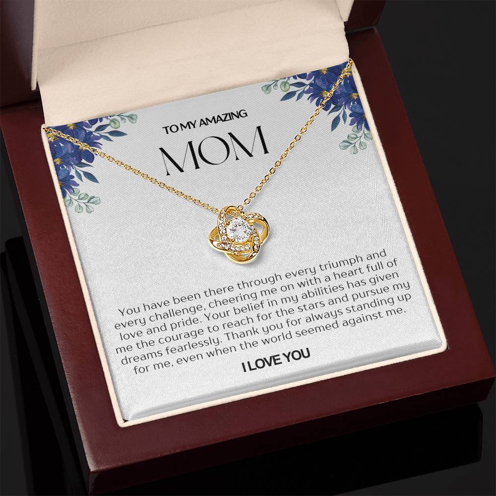 To My Amazing Mom Love Knot Necklace