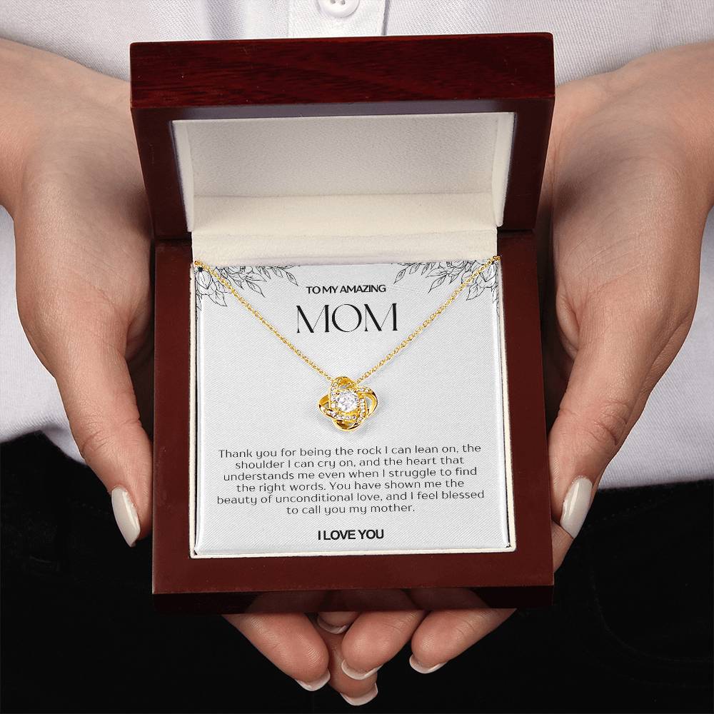 To My Amazing Mom Love Knot Necklace