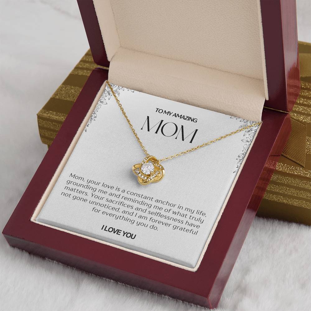 To My Amazing Mom Love Knot Necklace