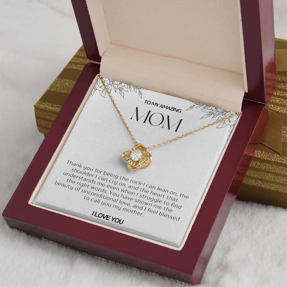 To My Amazing Mom Love Knot Necklace