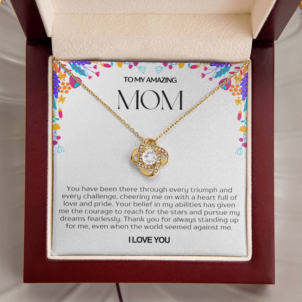 To My Amazing Mom Love Knot Necklace