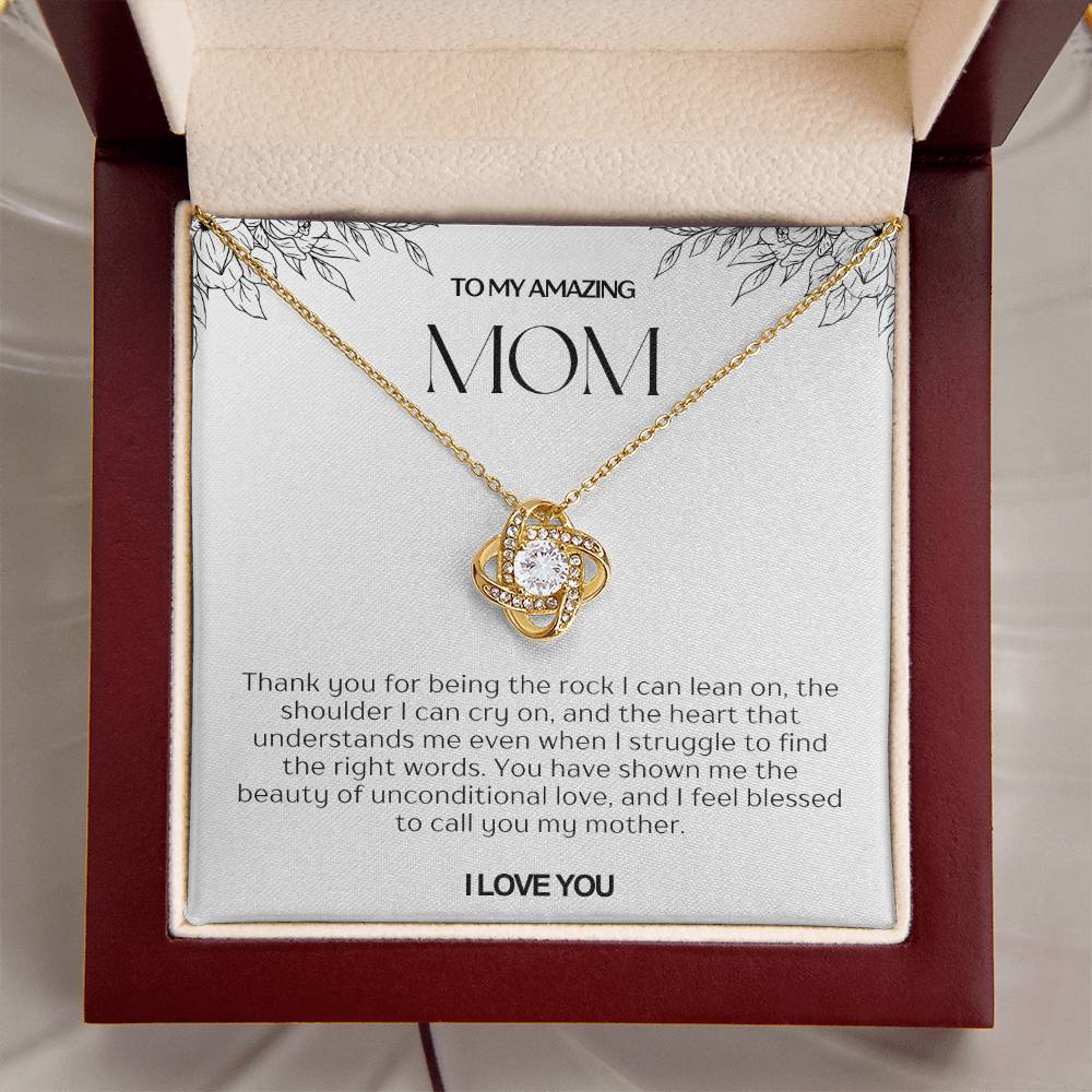 To My Amazing Mom Love Knot Necklace