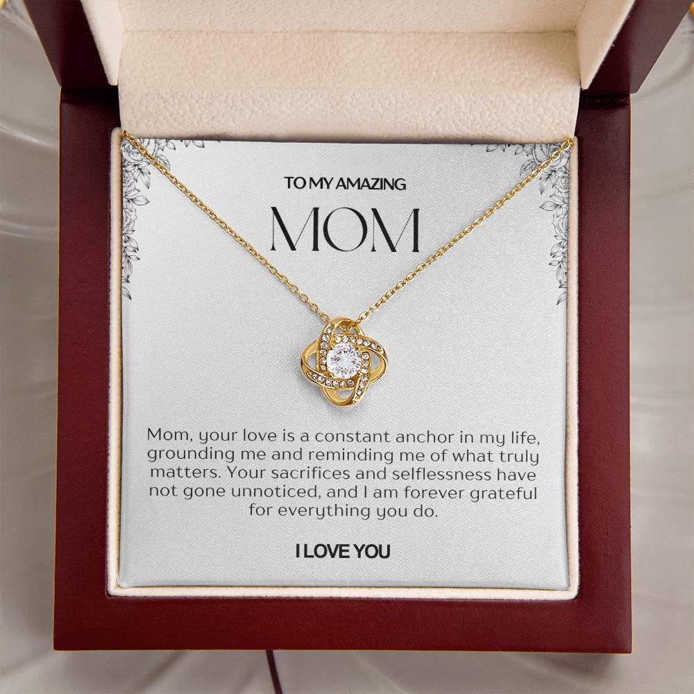 To My Amazing Mom Love Knot Necklace