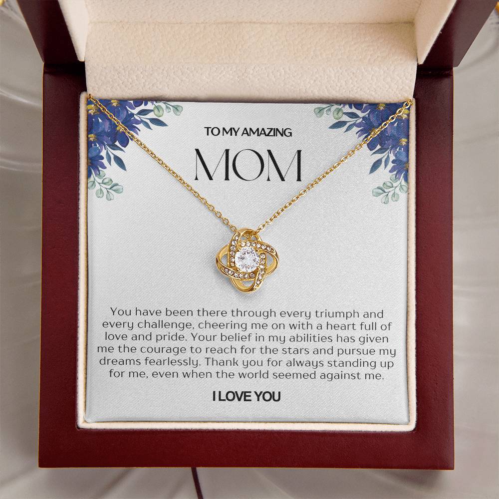 To My Amazing Mom Love Knot Necklace