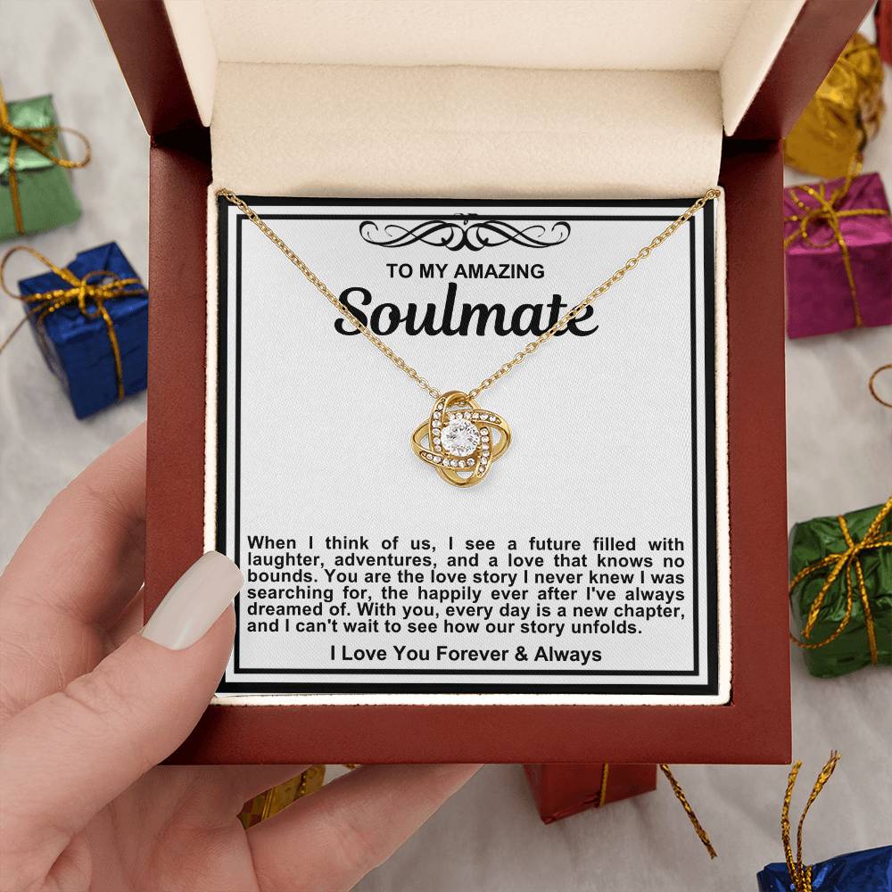 Soulmate Love Knot Necklace- With You Everyday Is A New Chapter