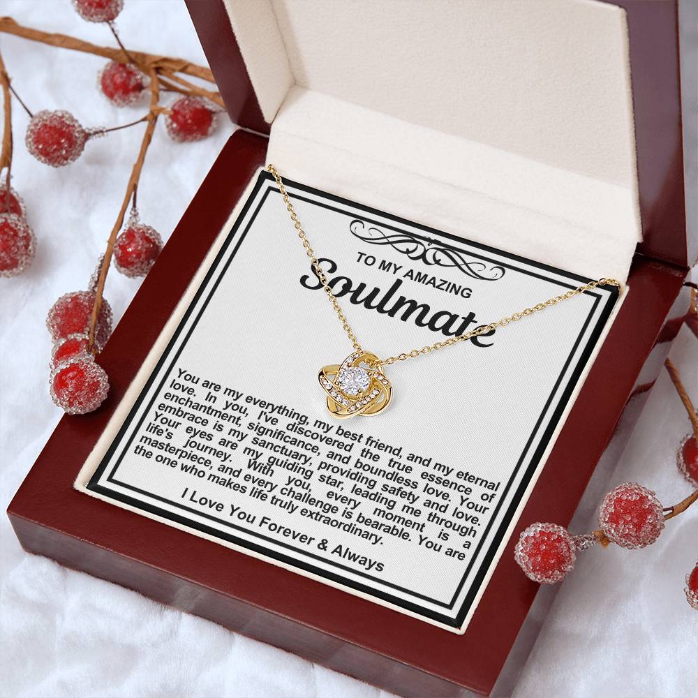 Soulmate Love Knot Necklace- Your Eyes Are My Guiding Star