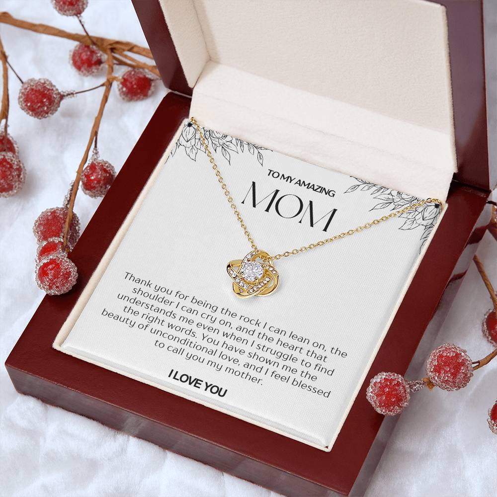 To My Amazing Mom Love Knot Necklace