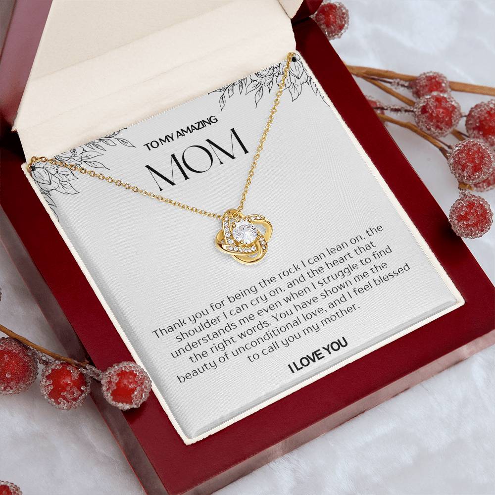 To My Amazing Mom Love Knot Necklace