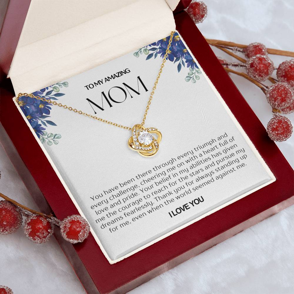 To My Amazing Mom Love Knot Necklace