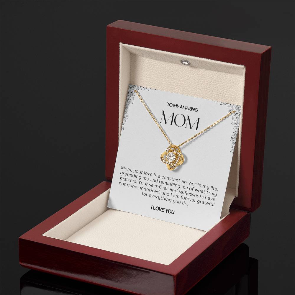 To My Amazing Mom Love Knot Necklace