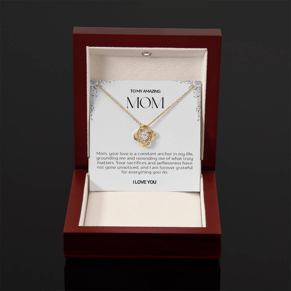 To My Amazing Mom Love Knot Necklace