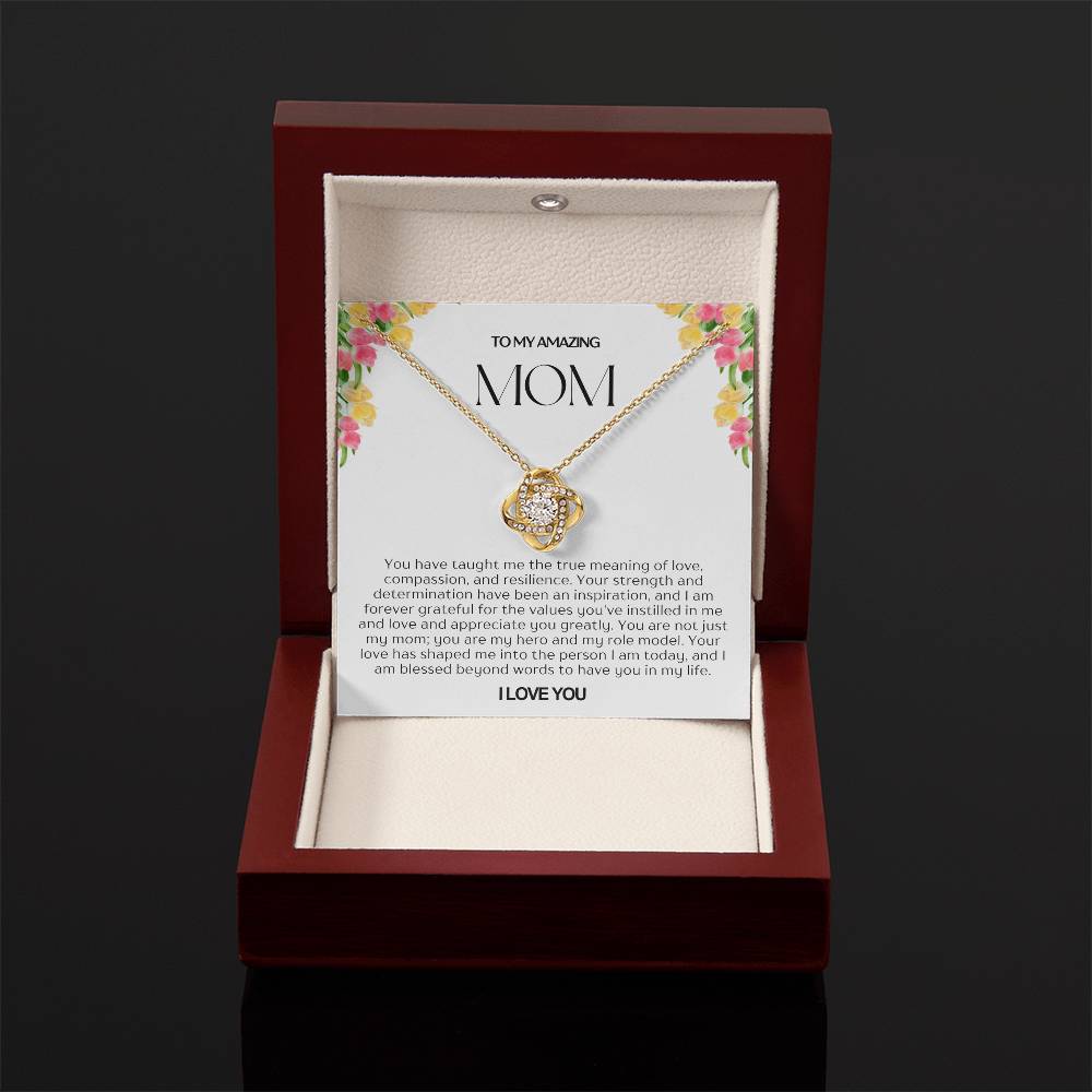 To My Amazing Mom Love Knot Necklace