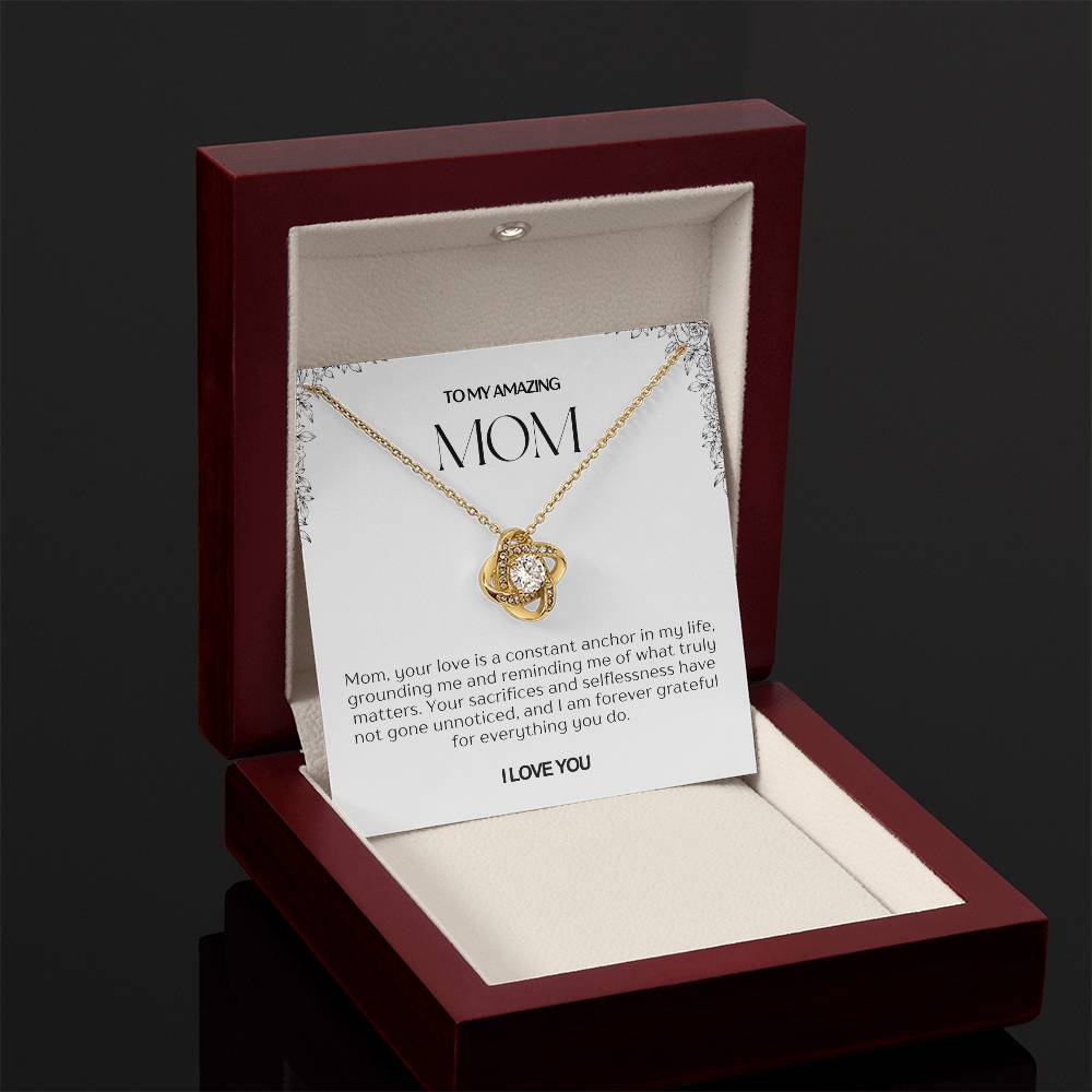 To My Amazing Mom Love Knot Necklace