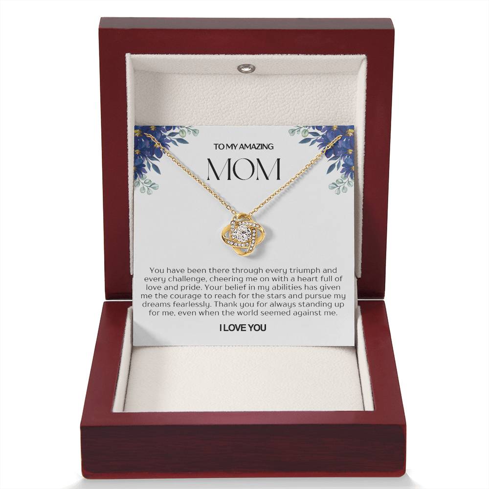 To My Amazing Mom Love Knot Necklace