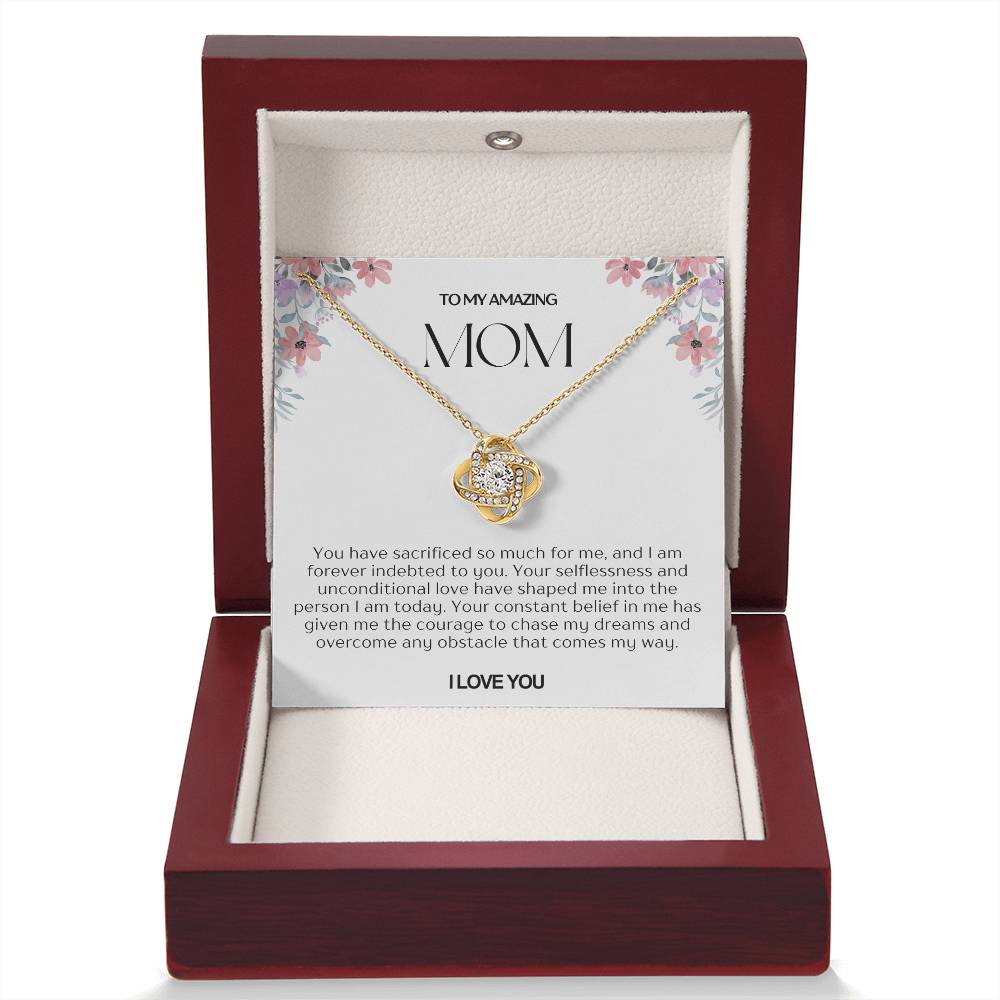 To My Amazing Mom Love Knot Necklace