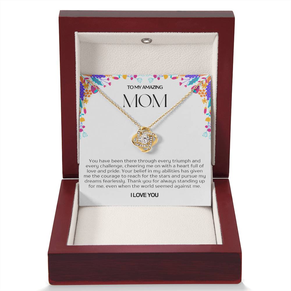 To My Amazing Mom Love Knot Necklace