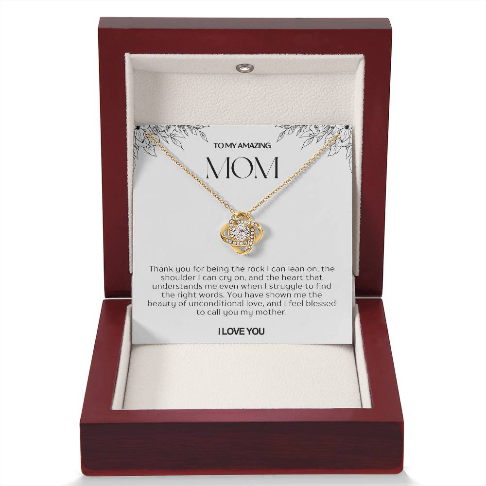 To My Amazing Mom Love Knot Necklace