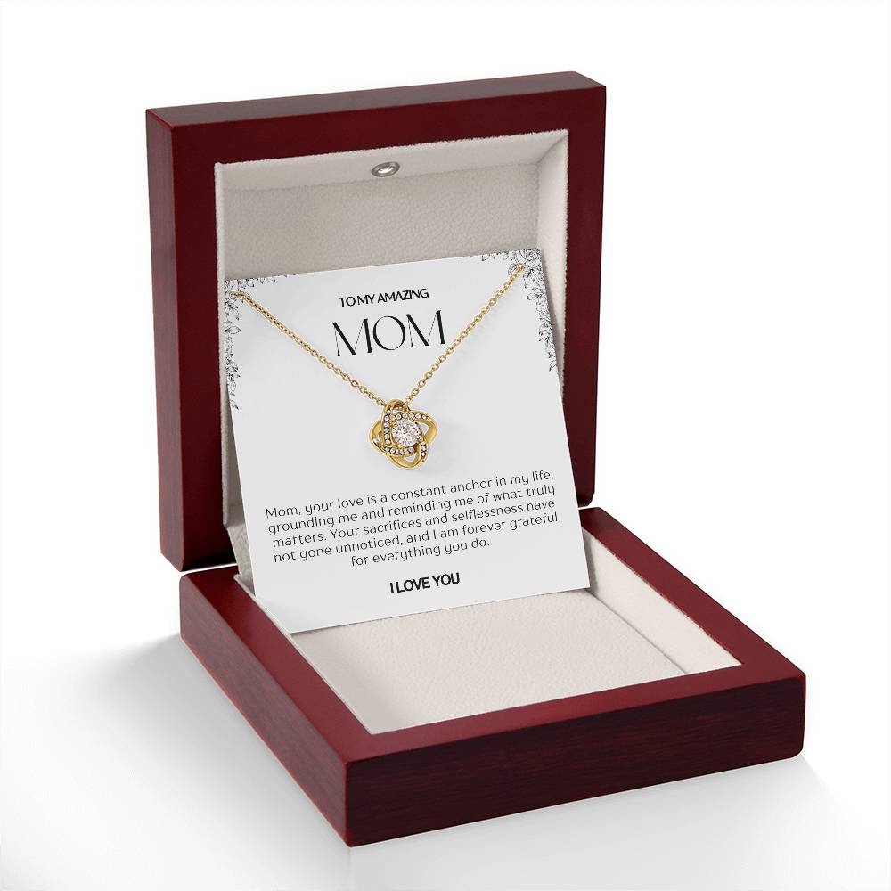 To My Amazing Mom Love Knot Necklace