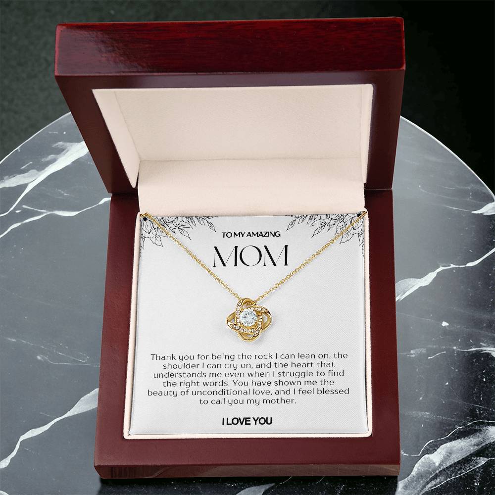 To My Amazing Mom Love Knot Necklace